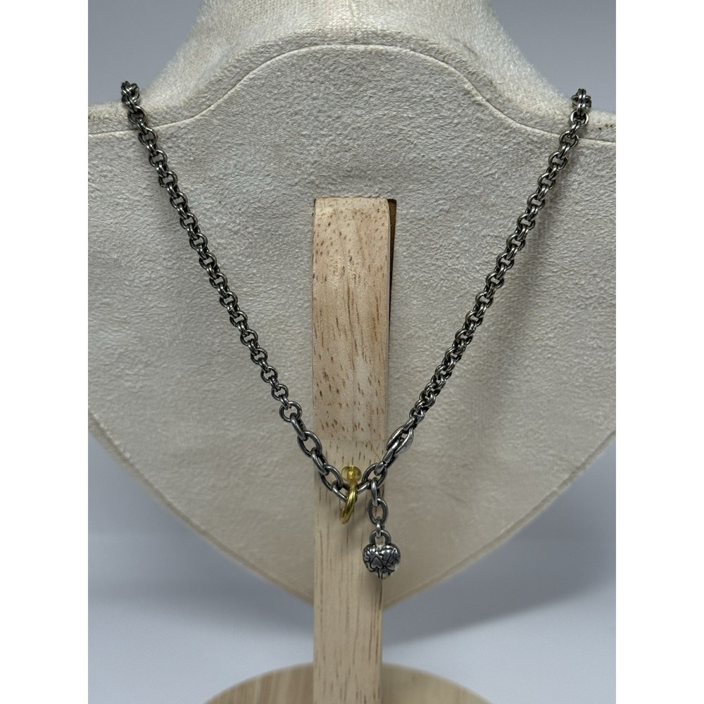 Vintage Brighton Blaire Heart Chain Pendant Necklace Silver Tone Adjustable - Picture 5 of 10